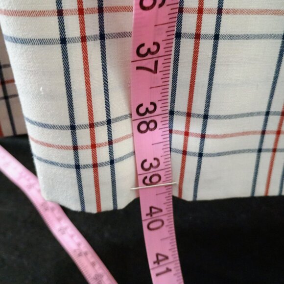 ECU: Vintage 70s Hob-nobbe White Plaid Mod Shift Dress Pockets Size see desc - Picture 7 of 7